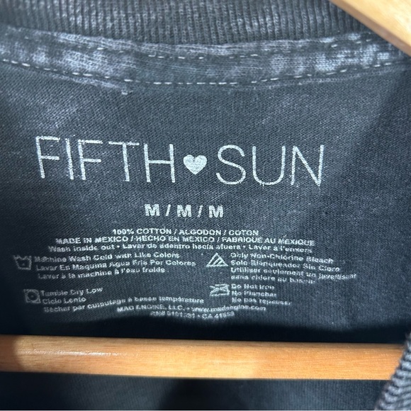 Fifth Sun Mushroom Graphic Tee Medium Acid Wash Hippie Earthy Boho Crop Top - Picture 6 of 6